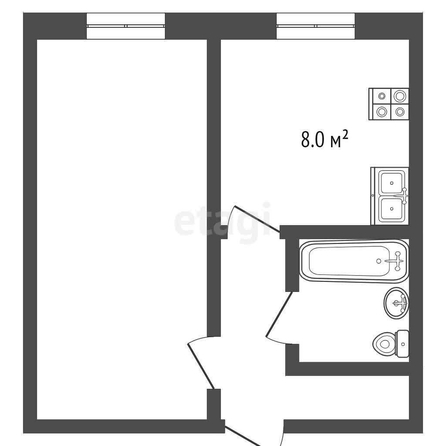 
  Продается 1-комн. квартира, 29.6 м², Железнодорожная 1-я ул, д. 40
. Фото 5.