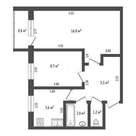 
  Продается 2-комн. квартира, 39.9 м², Карпинского ул, д. 28
. Фото 5.