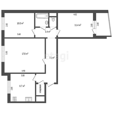 
  Продается 3-комн. квартира, 66 м², Конева ул, д. 26/1
. Фото 5.