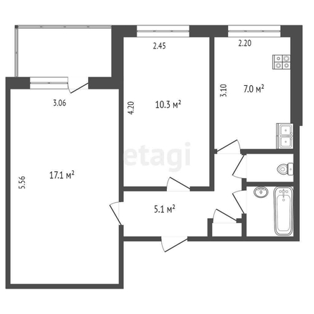 
  Продается 2-комн. квартира, 40 м², Крутогорская ул, д. 21
. Фото 5.