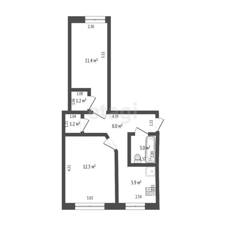 
  Продается 2-комн. квартира, 43 м², Мира пр-кт, д. 167
. Фото 5.