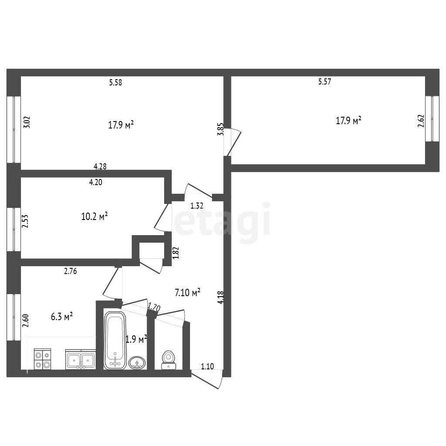 
  Продается 3-комн. квартира, 58.9 м², Сибмисовская ул, д. 12
. Фото 5.