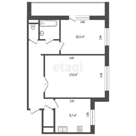 
  Продается 2-комн. квартира, 51.5 м², Рокоссовского ул, д. 28
. Фото 5.