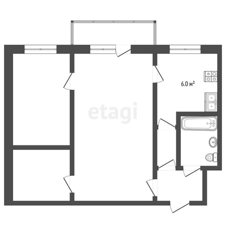 
  Продается 3-комн. квартира, 42.6 м², Багратиона ул, д. 8
. Фото 5.