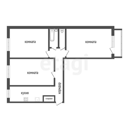 
  Продается 3-комн. квартира, 62.5 м², 70 лет Октября ул, д. 20
. Фото 5.
