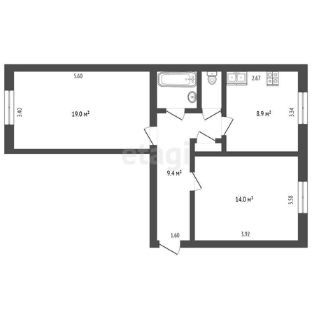 
  Продается 2-комн. квартира, 56.8 м², 50 лет Профсоюзов ул, д. 55А
. Фото 5.
