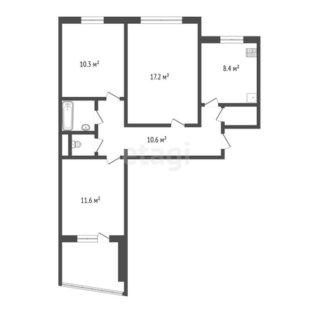 
  Продается 3-комн. квартира, 63 м², Съездовская ул, д. 41
. Фото 5.