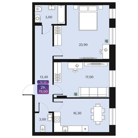 
  Продается 2-комн. квартира, 78.6 м², ЖК Северное Сияние Премиум
. Фото 1.