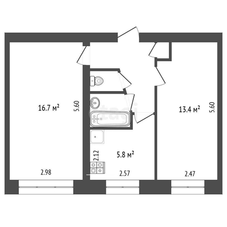 
  Продается 2-комн. квартира, 44.3 м², Линия 5-я ул, д. 231
. Фото 4.