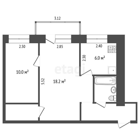 
  Продается 2-комн. квартира, 44.3 м², Петра Ильичева ул, д. 6
. Фото 5.