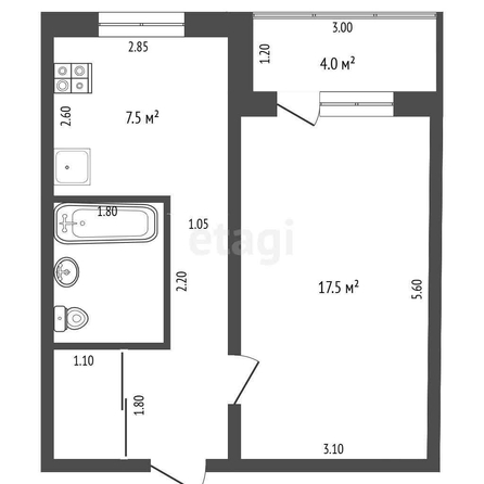 
  Продается 1-комн. квартира, 35.5 м², Авиагородок ул, д. 7Б
. Фото 5.