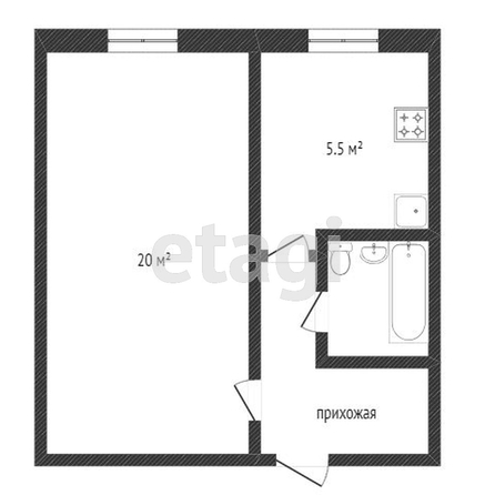 
  Продается 1-комн. квартира, 21 м², Сулеймана Стальского ул, д. 2/1
. Фото 5.