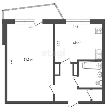 
  Продается 1-комн. квартира, 37 м², Маргелова ул, д. 354
. Фото 5.