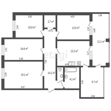 
  Продается 4-комн. квартира, 120.1 м², Маяковского ул, д. 16
. Фото 5.
