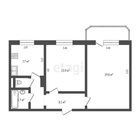 
  Продается 2-комн. квартира, 52.6 м², Космический пр-кт, д. 18Ак3
. Фото 5.