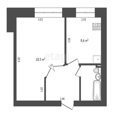 
  Продается 1-комн. квартира, 36.1 м², Менделеева пр-кт, д. 41
. Фото 5.