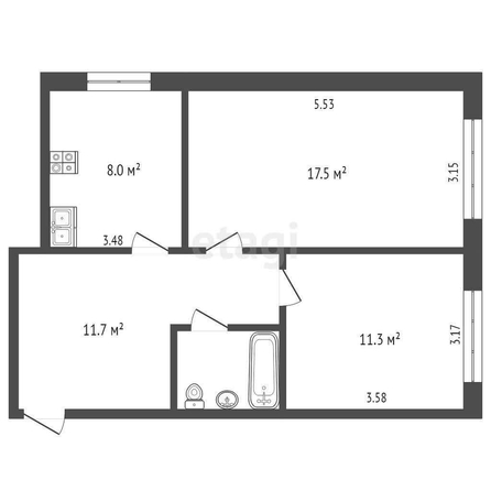 
  Продается 2-комн. квартира, 52 м², Рабочая 19-я ул, д. 81
. Фото 5.