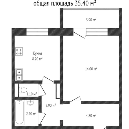 
  Продается 1-комн. квартира, 33.4 м², Амурский 4-й проезд, д. 12
. Фото 5.
