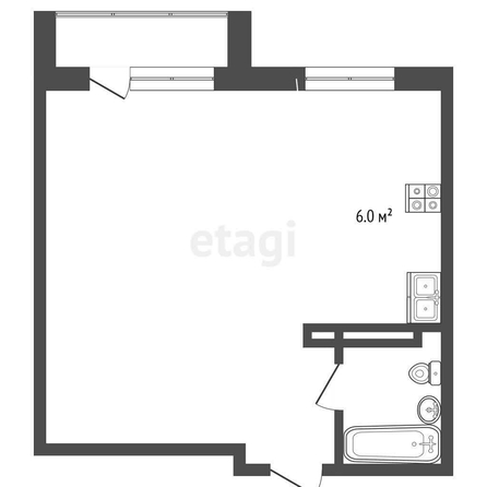 
  Продается студия, 34.4 м², 1-ой красной звезды, д. 65
. Фото 5.