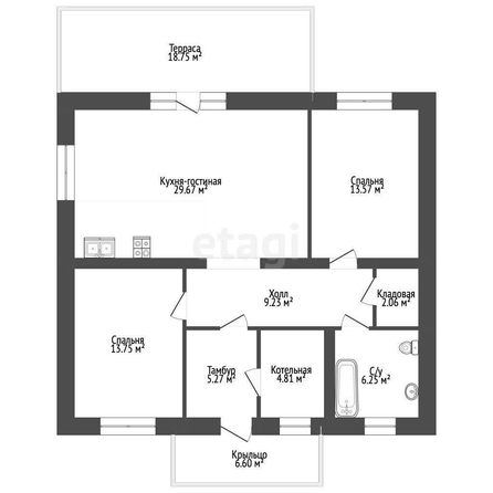 
  Продается дом, 121.7 м², деревня Пушкино
. Фото 5.