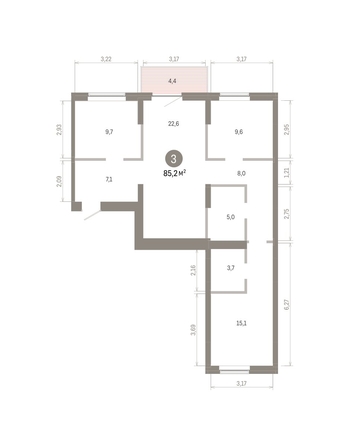 
  Продается 3-комн. квартира, 85.16 м², ЖК Кварталы Драверта, дом 3
. Фото 1.