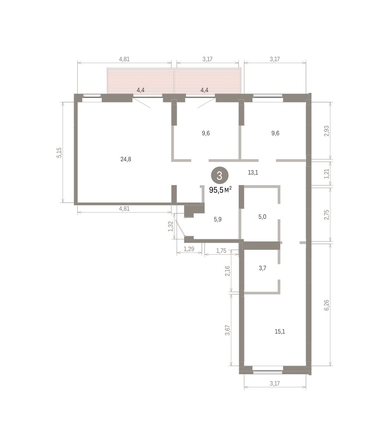 
  Продается 3-комн. квартира, 95.53 м², ЖК Кварталы Драверта, дом 3
. Фото 1.