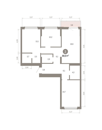 
  Продается 3-комн. квартира 88.59 м², в ЖК Кварталы Драверта, дом 6. Фото 1.