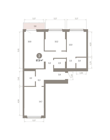 
  Продается 3-комн. квартира, 87.86 м², ЖК Кварталы Драверта, дом 6
. Фото 1.