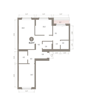 
  Продается 3-комн. квартира, 81.84 м², ЖК Кварталы Драверта, дом 6
. Фото 1.