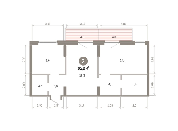 
  Продается 2-комн. квартира, 65.87 м², ЖК Кварталы Драверта, дом 3
. Фото 1.