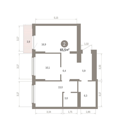 
  Продается 2-комн. квартира, 65.46 м², ЖК Кварталы Драверта, дом 6
. Фото 1.