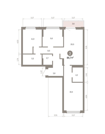 
  Продается 3-комн. квартира 86.67 м², в ЖК Кварталы Драверта, дом 6. Фото 3.