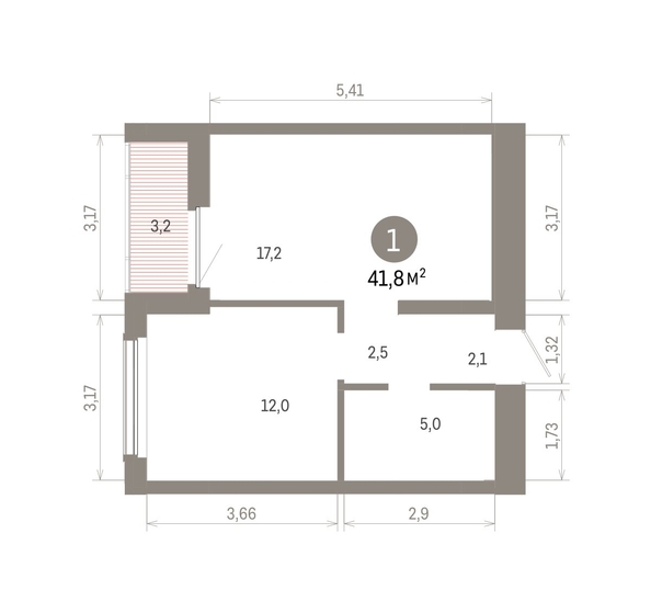 
  Продается 1-комн. квартира, 41.86 м², ЖК Кварталы Драверта, дом 6
. Фото 1.