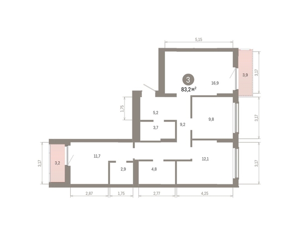 
  Продается 3-комн. квартира, 83.24 м², ЖК Кварталы Драверта, дом 6
. Фото 1.