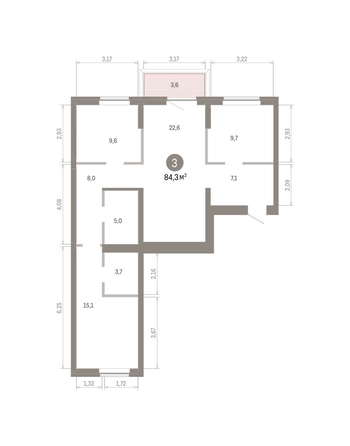 
  Продается 3-комн. квартира 84.32 м², в ЖК Кварталы Драверта, дом 3. Фото 3.