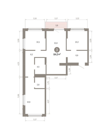 
  Продается 3-комн. квартира 83.98 м², в ЖК Кварталы Драверта, дом 6. Фото 1.