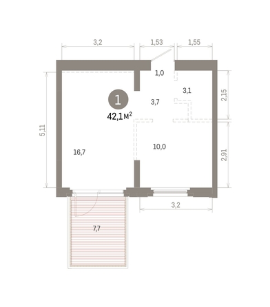 
  Продается 1-комн. квартира 42.09 м², в ЖК Кварталы Драверта, дом 6. Фото 1.