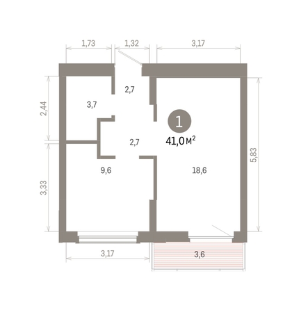 
  Продается 1-комн. квартира 40.99 м², в ЖК Кварталы Драверта, дом 6. Фото 1.