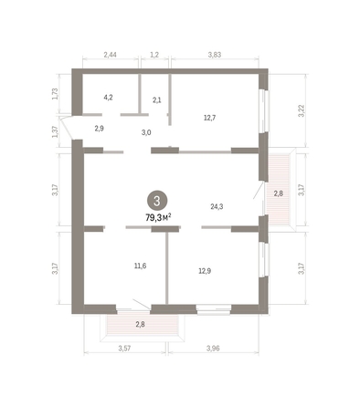 
  Продается 3-комн. квартира 79.28 м², в ЖК Кварталы Драверта, дом 4. Фото 1.