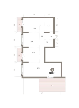 
  Продается 3-комн. квартира 113.93 м², в ЖК Кварталы Драверта, дом 4. Фото 1.
