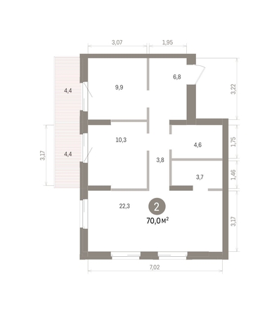 
  Продается 2-комн. квартира 70.01 м², в ЖК Кварталы Драверта, дом 4. Фото 1.