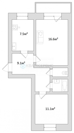 
  Продается 2-комн. квартира 49.8 м². Фото 2.