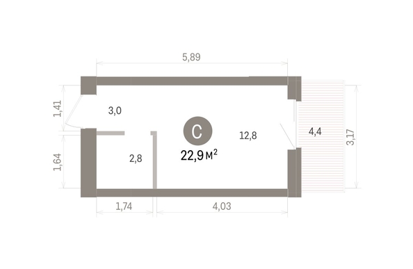 
  Продается студия 22.93 м², в ЖК Кварталы Драверта, дом 4. Фото 1.