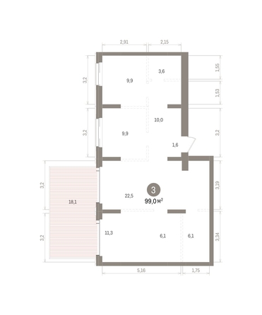 
  Продается 3-комн. квартира 99.03 м², в ЖК Кварталы Драверта, дом 4. Фото 1.