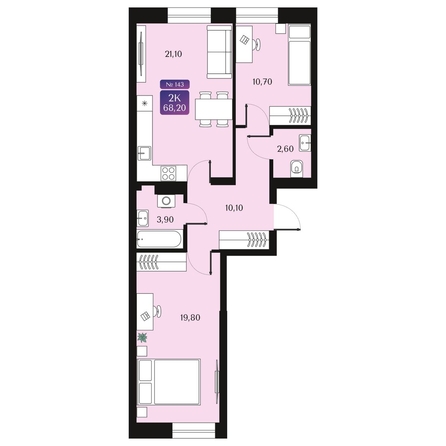 
  Продается 2-комн. квартира 68.2 м², в ЖК Северное Сияние Премиум. Фото 1.