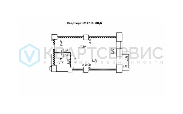 
  Продается 1-комн. квартира 68.6 м². Фото 18.