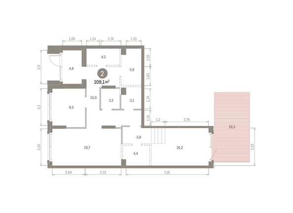 
  Продается 2-комн. квартира 109.07 м², в ЖК Кварталы Драверта, дом 3. Фото 1.