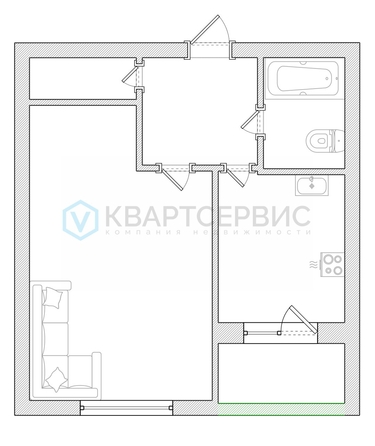 
  Продается 1-комн. квартира 38.4 м². Фото 2.