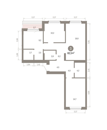 
  Продается 3-комн. квартира 82.51 м², в ЖК Кварталы Драверта, дом 6. Фото 1.