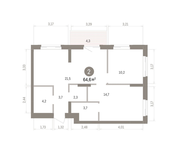 
  Продается 2-комн. квартира 64.58 м², в ЖК Кварталы Драверта, дом 4. Фото 1.